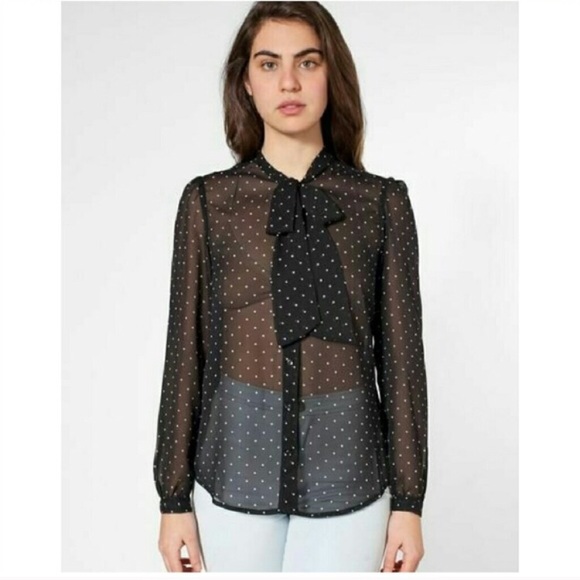 American Apparel Tops - American Apparel Chiffon Secretary Blouse
